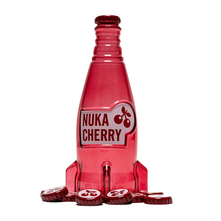 Fallout: Nuka Cherry Glass Bottle & Bottle Caps