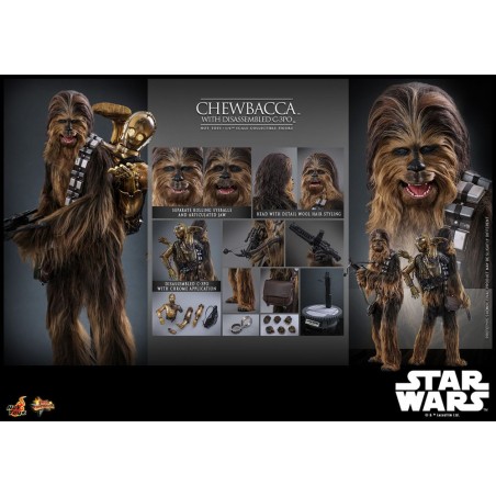 Hot Toys Star Wars: Chewbacca with Disassembled C-3PO 1:6 Scale