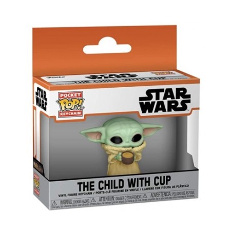 Funko Pop! Keychain: Star Wars - Grogu The Child with cup