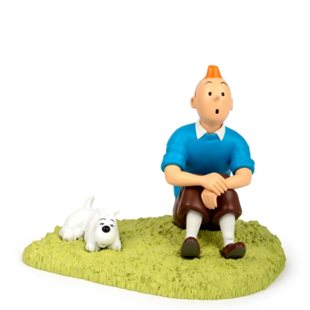 Tintin: Sitting on the grass Statue 18 cm