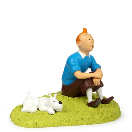 Tintin: Sitting on the grass Statue 18 cm