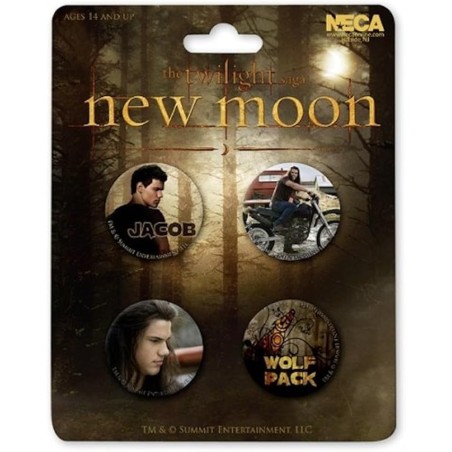 Twilight New Moon: New Moon 4 Pin Button Set Jacob Black Wolf