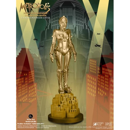 Metropolis: Maschinenmensch Metallic Gold 1/4 Scale Statue 40 cm