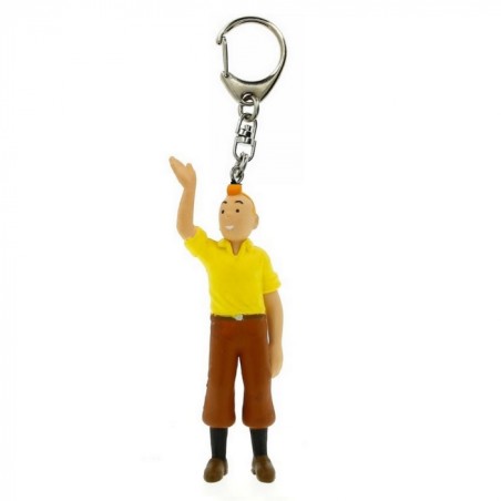 Kuifje: Sleutelhanger figuur Kuifje zwaaiend 6cm