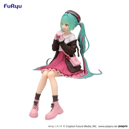 Hatsune Miku Noodle Stopper PVC Statue Autumn Date Pink Color