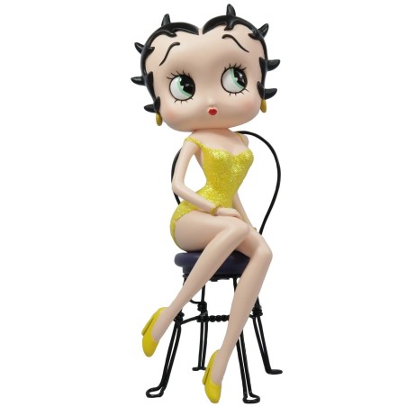 Betty Boop On Chair Yellow Glitter 32cm