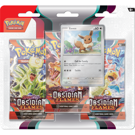 Pokémon: Scarlet & Violet Obsidian Flames 3-Pack Blister Eevee