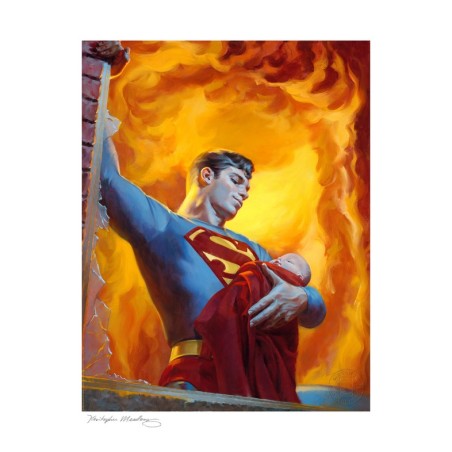 DC Comics: Superman Saving Grace - A Hero's Rescue Unframed Art